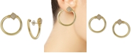 Macy's Diamond Cluster Spiral Hoop Earrings (3/8 ct. t.w.) in 14k Gold-Plated Sterling Silver